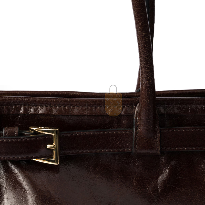 Pra*a bonnie extra large leather handbag 1ba439 (42*30*12cm)